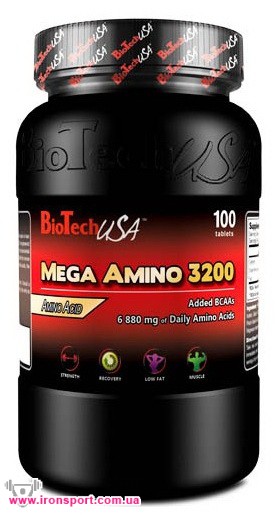 Аминокислоты Mega Amino 3200 (100 таб) - спортивное питание