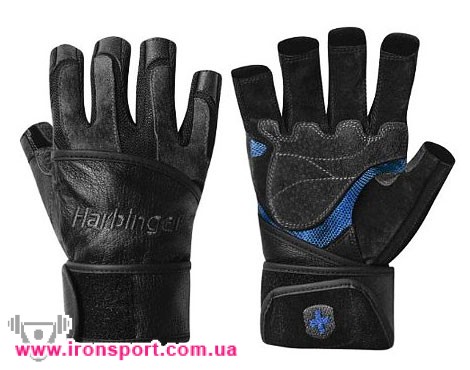 Спортивная одежда Мужские перчатки Flexit Classic WrisWrap черные/синие (L) - спортивное питание