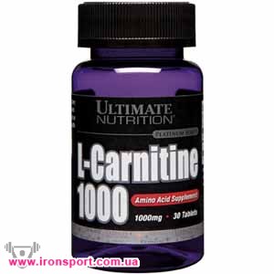 Для схуднення, карнітин L-Carnitine 1000 (30 таб) - спортивне харчування