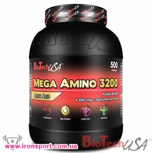 Аминокислоты Mega Amino 3200 (500 таб) - спортивное питание