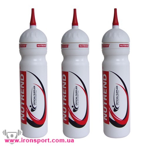 Спортивні аксесуари Пляшка для спортивних напоїв біла з носиком (1 л) - спортивне харчування