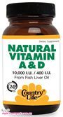 Витамины и комплексы NATURAL VITAMINES A&D (100 кап) - спортивное питание
