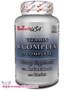 Вітаміни та комплекси Vitamin B-complex 75 complete (60 піг) - спортивне харчування